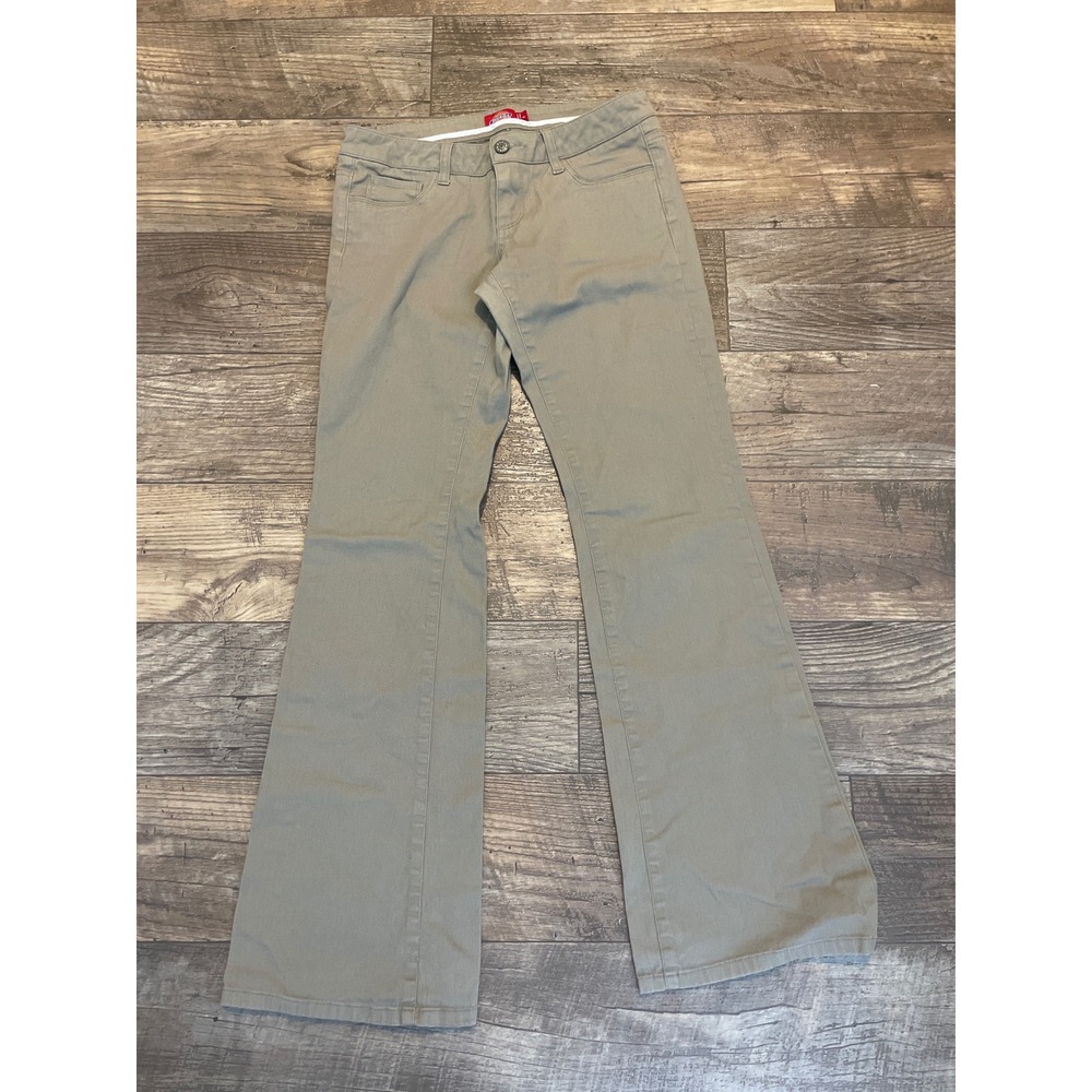 Dickies Women Khaki Flare Leg Pants Mid‎ Rise Tan Size 5 Workwear Trousers